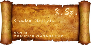 Krauter Szilvia névjegykártya